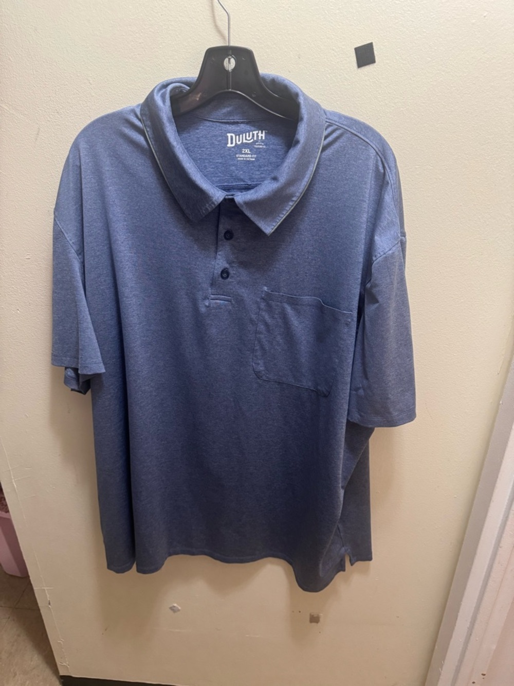 Duluth Trading Co Blue Short-Sleeve Polo with Chest Pocket size XXL